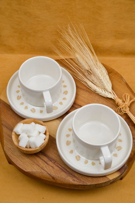 Hermia Başak 4 Juego de Tazas de Té de Porcelana, 4 Piezas